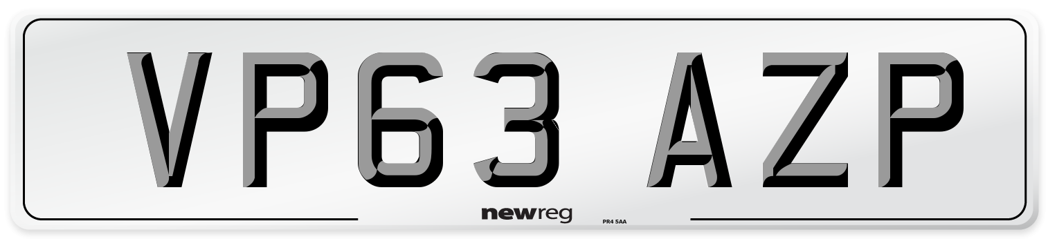 VP63 AZP Number Plate from New Reg
